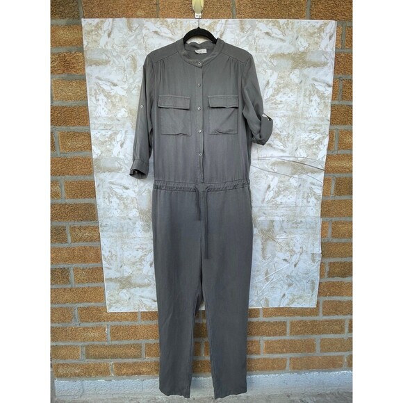 Suzy D London size small tencel jumpsuit made in Italy pewter/gray - Picture 1 of 12